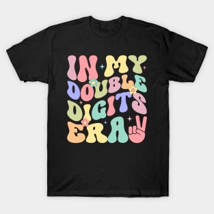 In My Double Digits Era Retro 10 Year Old Gift For Girls Kids T-Shirt